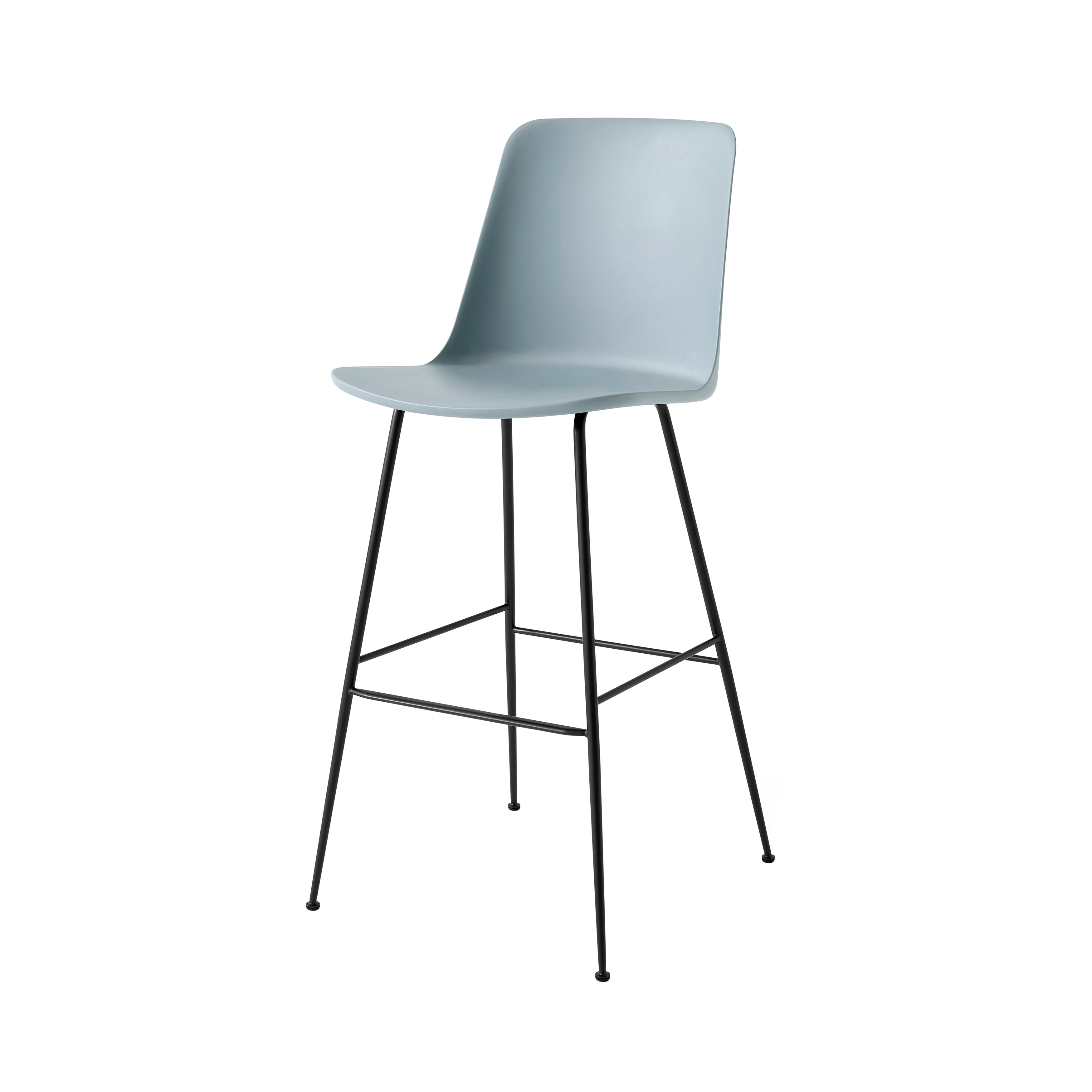 Rely Bar + Counter High Backrest Chair: HW96 + HW91 + Bar (HW96) + Light Blue + Black