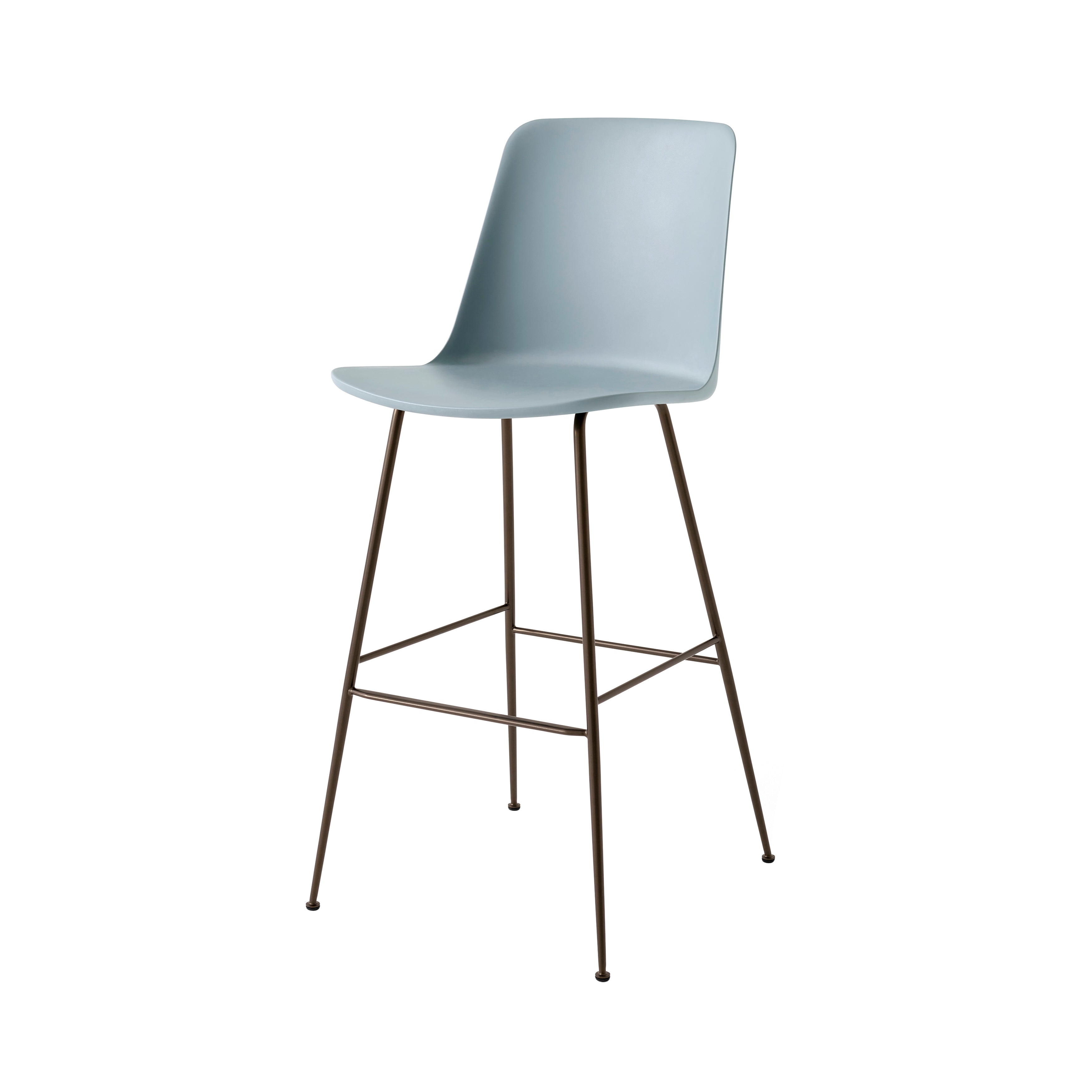Rely Bar + Counter High Backrest Chair: HW96 + HW91 + Bar (HW96) + Light Blue + Bronzed