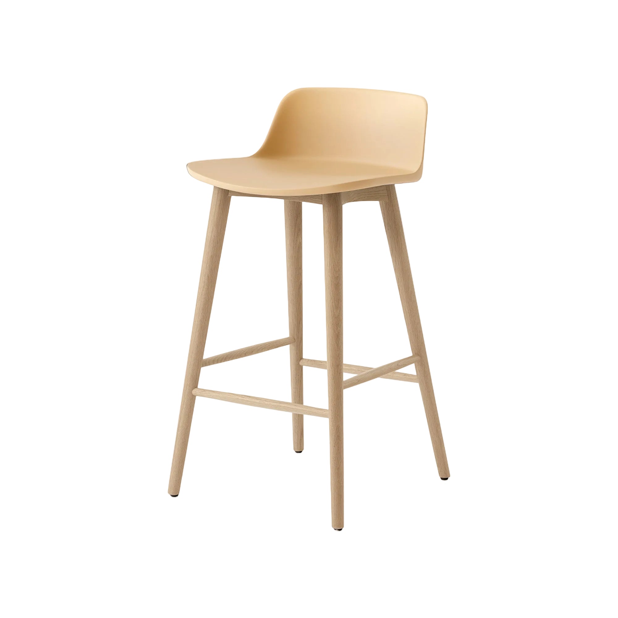 Rely Bar + Counter Low Backrest Chair: HW123 + HW118 + Counter (HW118) + Beige Sand + Oak
