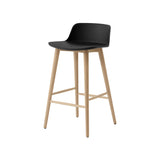 Rely Bar + Counter Low Backrest Chair: HW123 + HW118 + Counter (HW118) + Black + Oak