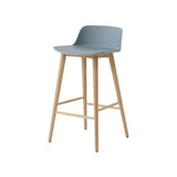 Rely Bar + Counter Low Backrest Chair: HW123 + HW118 + Counter (HW118) + Light Blue + Oak