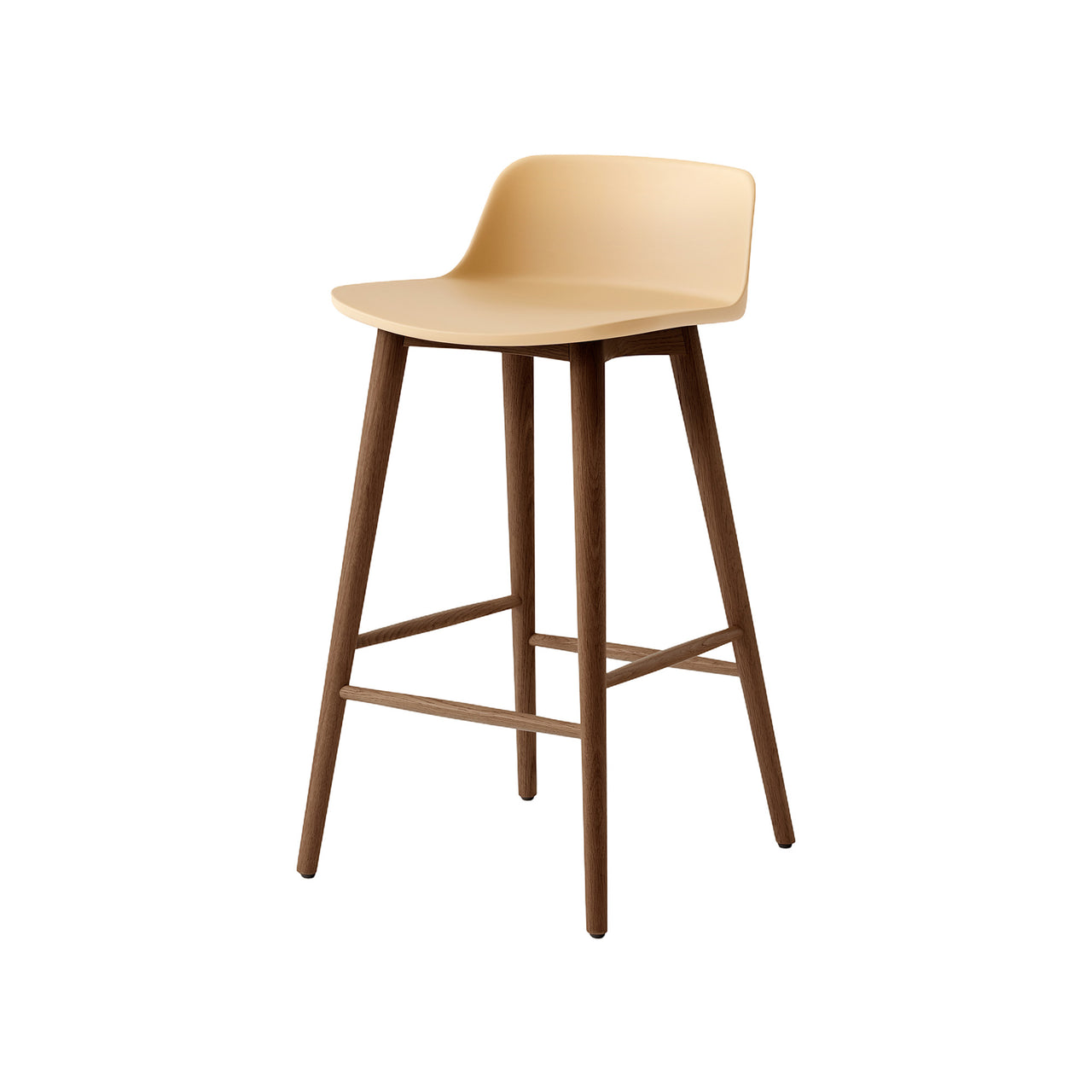 Rely Bar + Counter Low Backrest Chair: HW123 + HW118 + Counter (HW118) + Beige Sand + Walnut