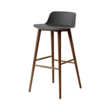 Rely Bar + Counter Low Backrest Chair: HW123 + HW118 + Bar (HW123) + Stone Grey + Walnut