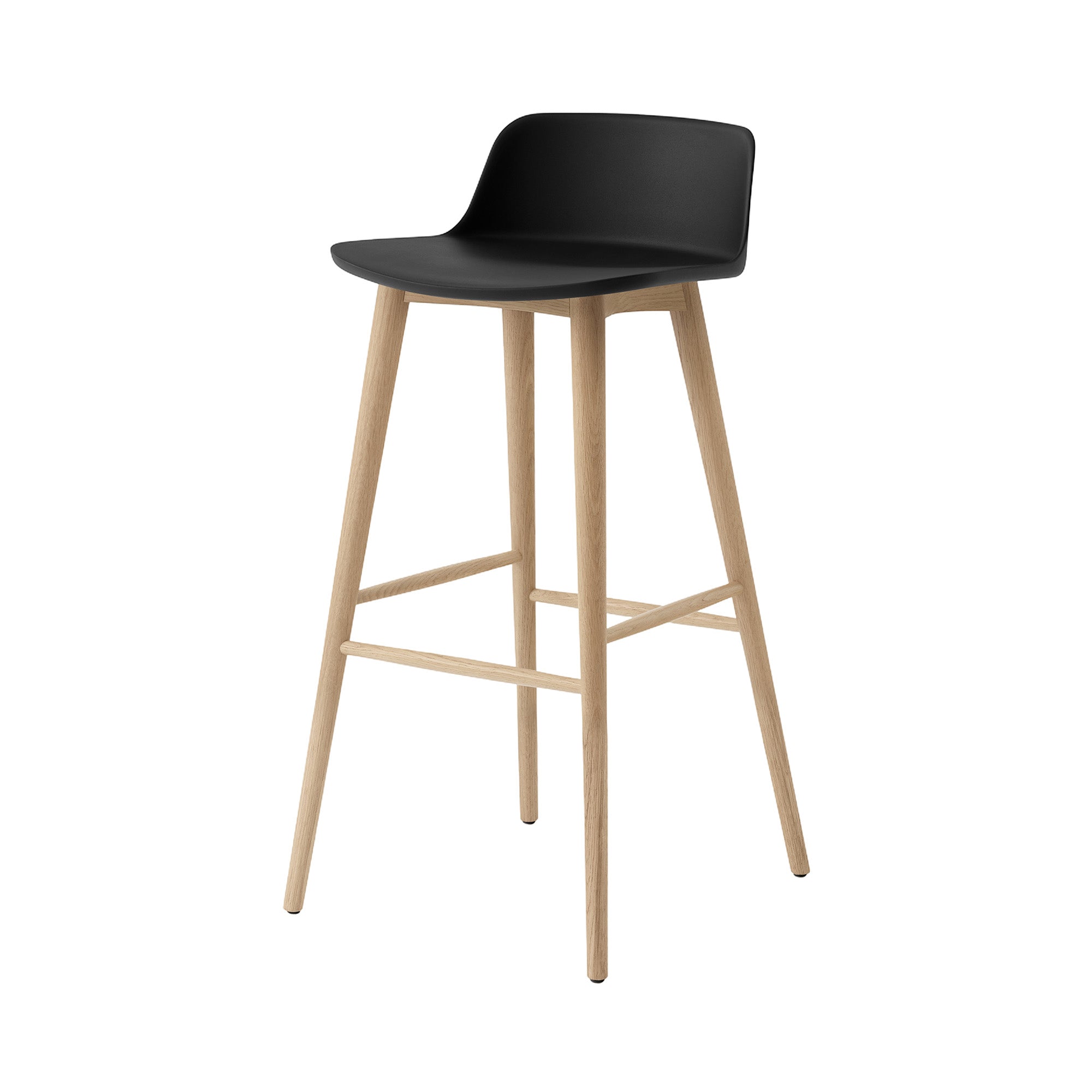 Rely Bar + Counter Low Backrest Chair: HW123 + HW118 + Bar (HW123) + Black + Oak