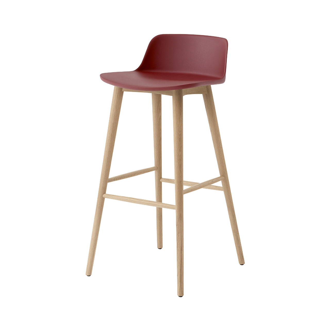 Rely Bar + Counter Low Backrest Chair: HW123 + HW118 + Bar (HW123) + Red Brown + Oak