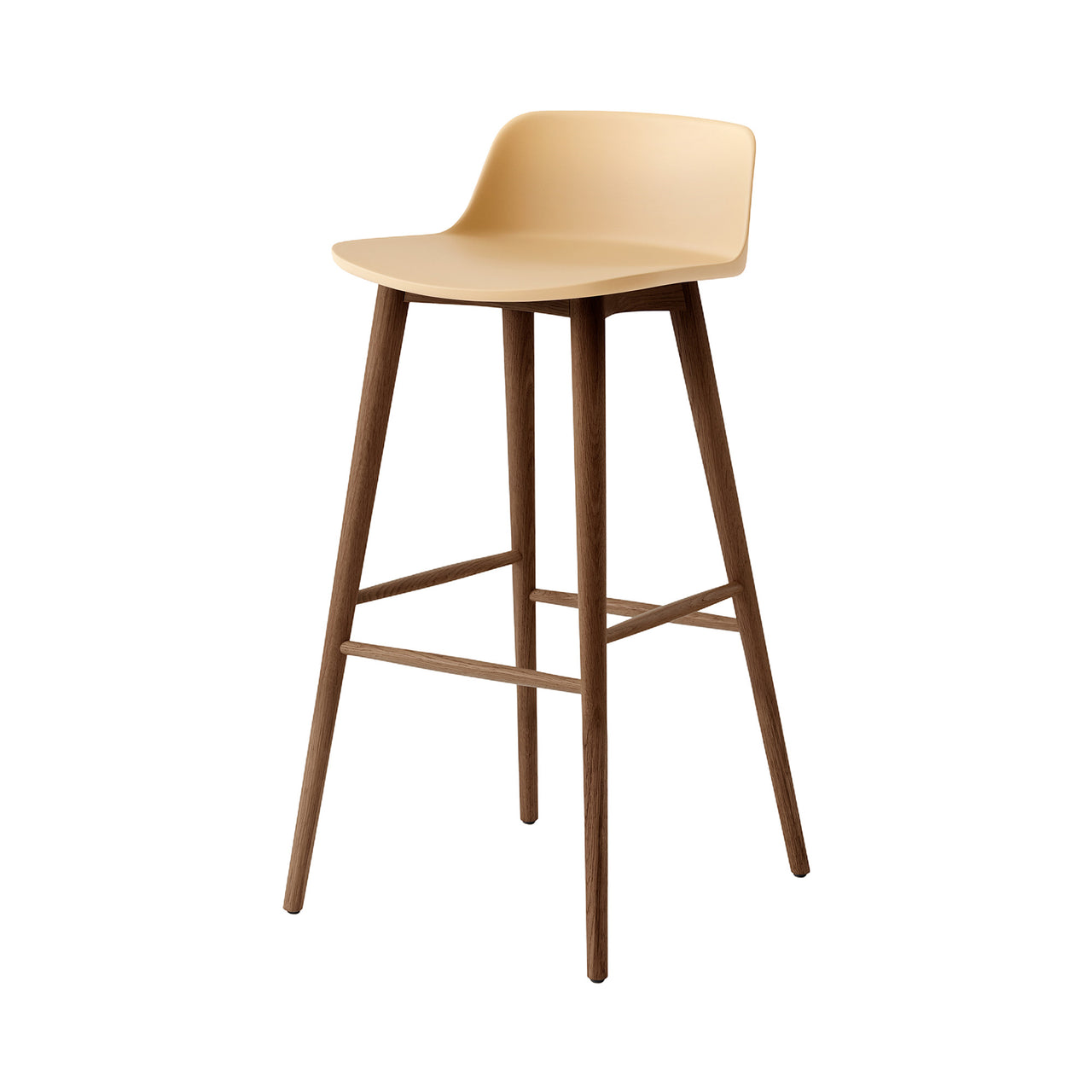 Rely Bar + Counter Low Backrest Chair: HW123 + HW118 + Bar (HW123) + Beige Sand + Walnut