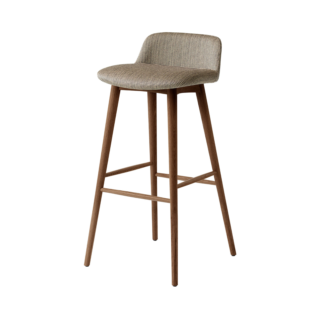 Rely Bar + Counter Low Backrest Stool: HW125 + HW120 + Bar (HW125) + Walnut