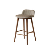 Rely Bar + Counter Low Backrest Stool: HW125 + HW120 + Counter (HW120) + Walnut