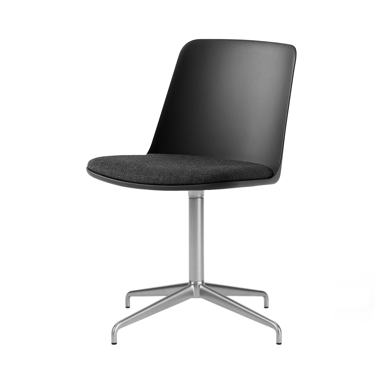 Rely Chair HW12: Aluminum Base + Polished Aluminum + Black