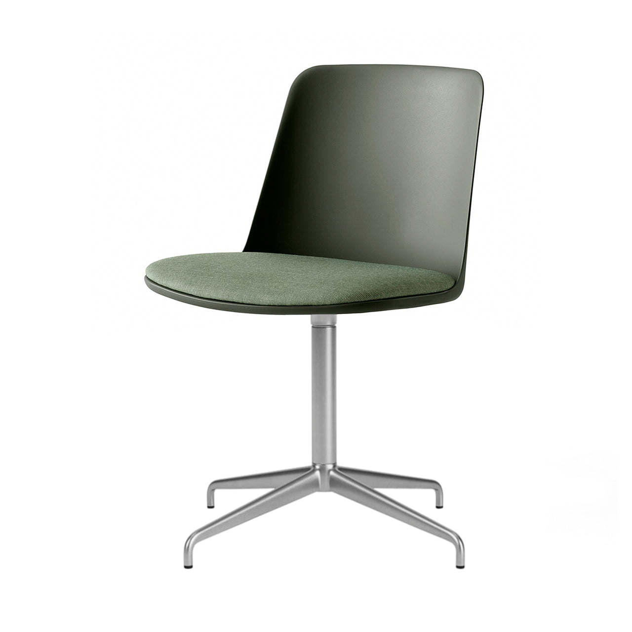 Rely Chair HW12: Aluminum Base + Polished Aluminum + Bronze Green
