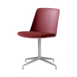 Rely Chair HW12: Aluminum Base + Polished Aluminum + Red Brown