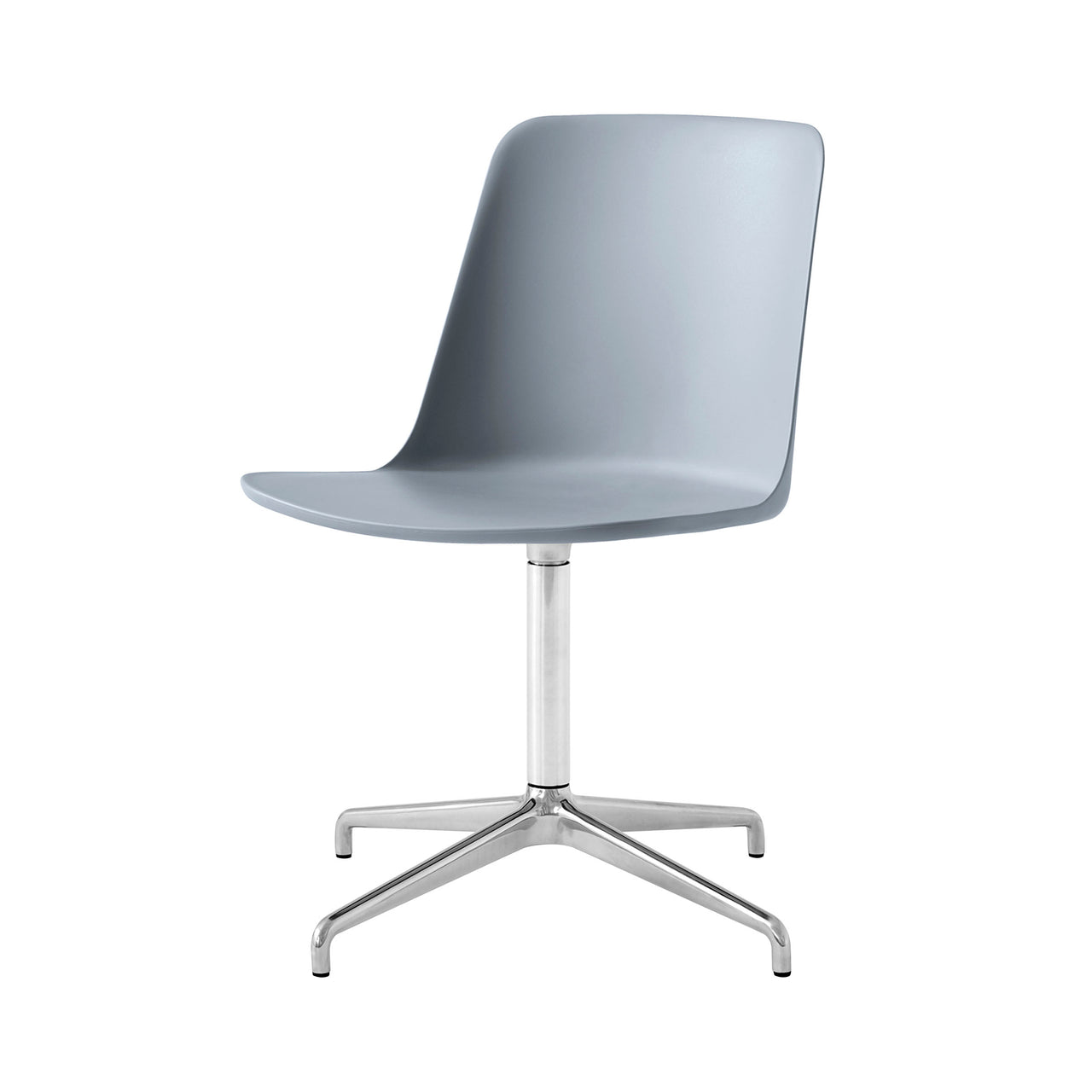 Rely Chair: HW16 + Light Blue + Polished Aluminum