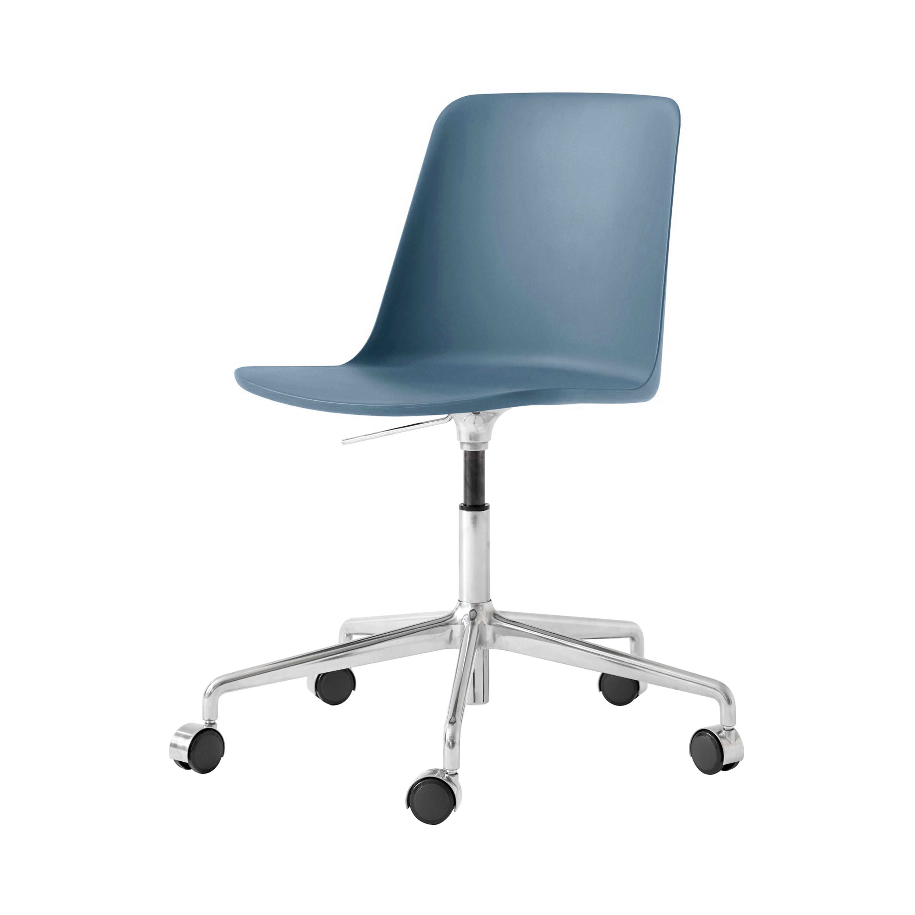 Rely Chair: HW28 + Light Blue + Polished Aluminum