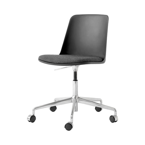 Rely Chair: HW29 + Stone Grey + Polished Aluminum