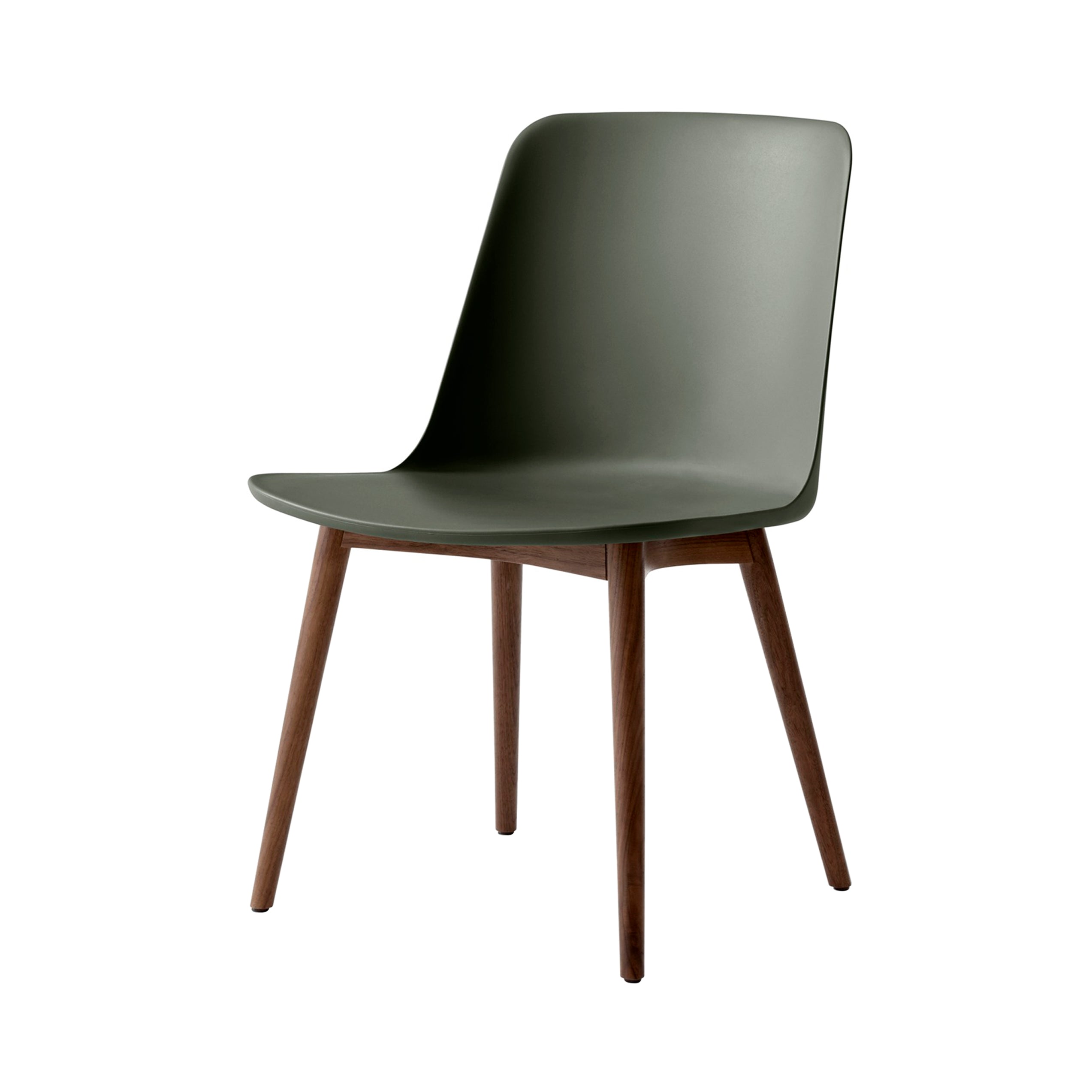 Rely Side Chair: HW71 + Bronze Green + Lacquered Walnut