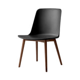 Rely Side Chair: HW71 + Black + Lacquered Walnut