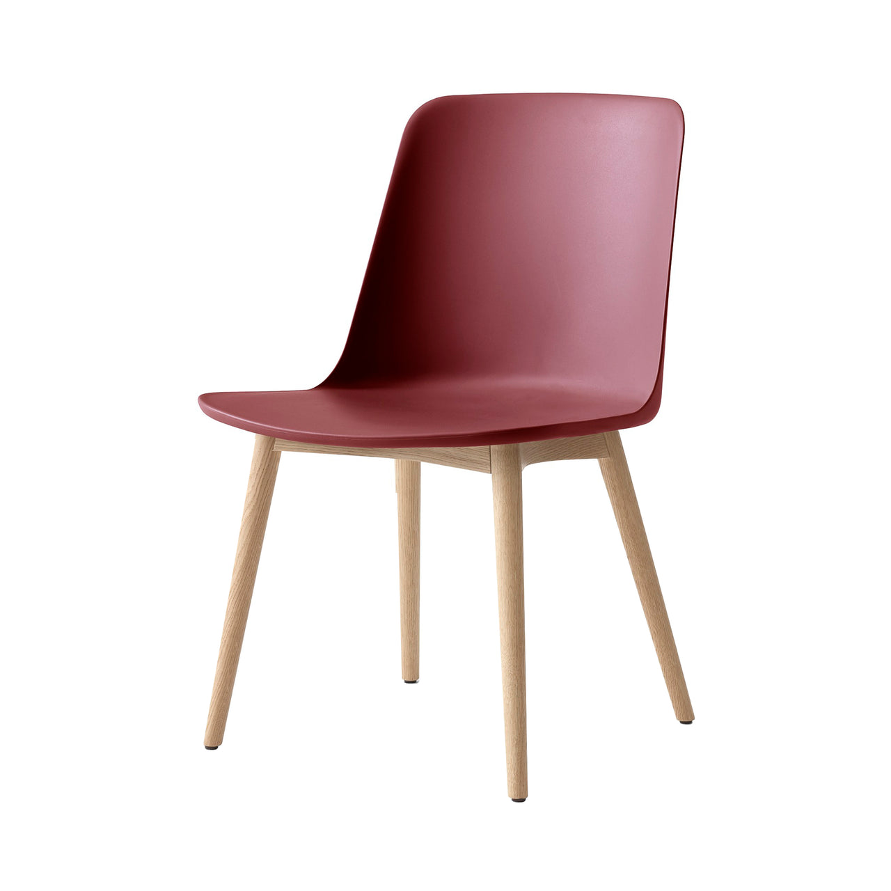 Rely Side Chair: HW71 + Red Brown + Clear Lacquered Oak