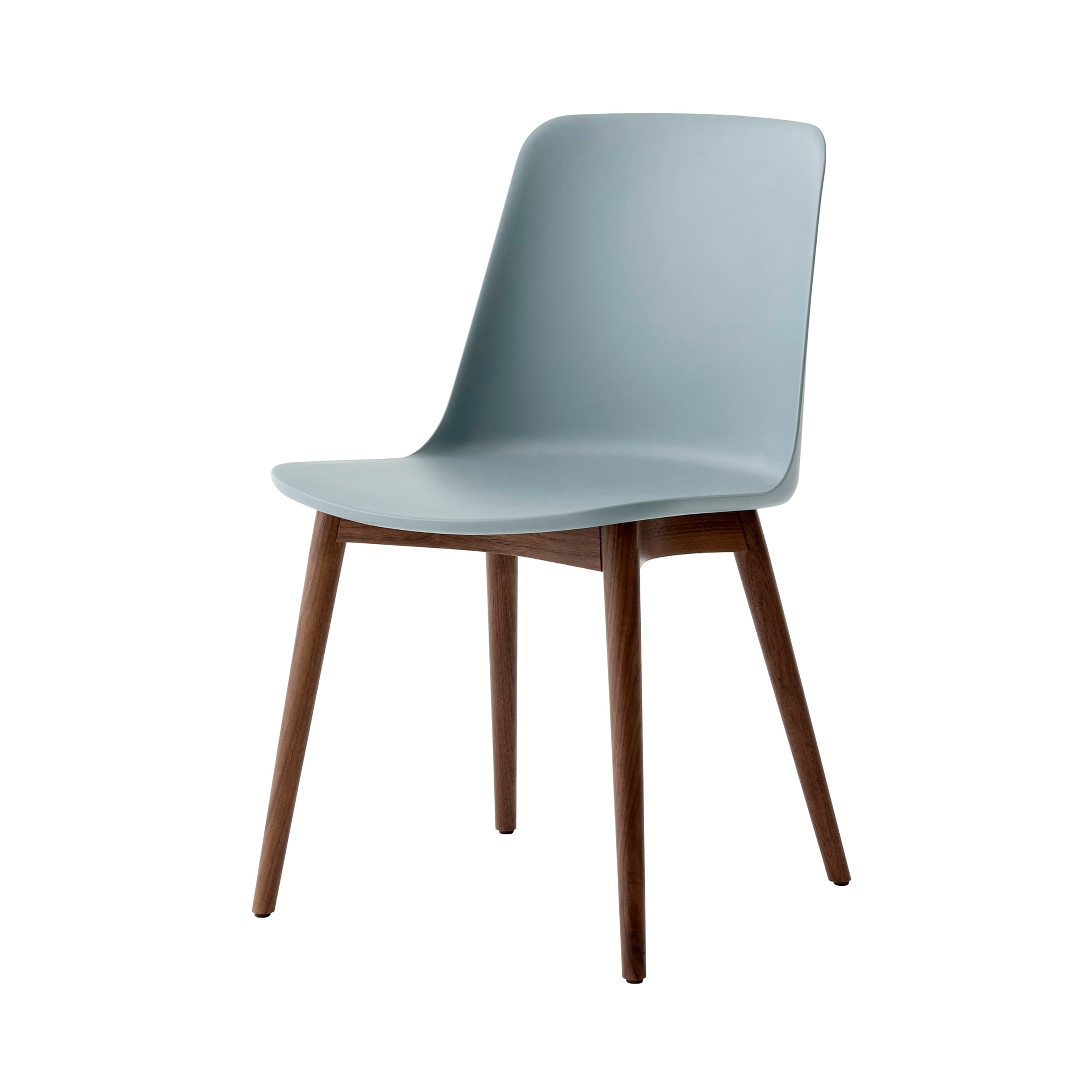 Rely Side Chair: HW71 + Light Blue + Lacquered Walnut