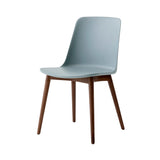 Rely Side Chair: HW71 + Light Blue + Lacquered Walnut