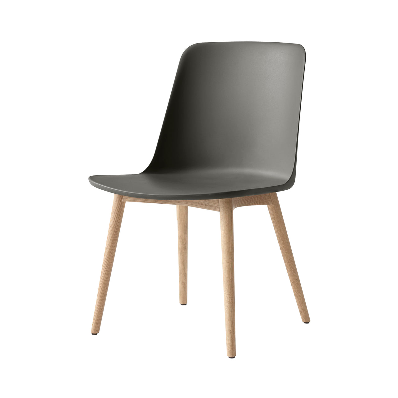 Rely Side Chair: HW71 + Stone Grey + Clear Lacquered Oak