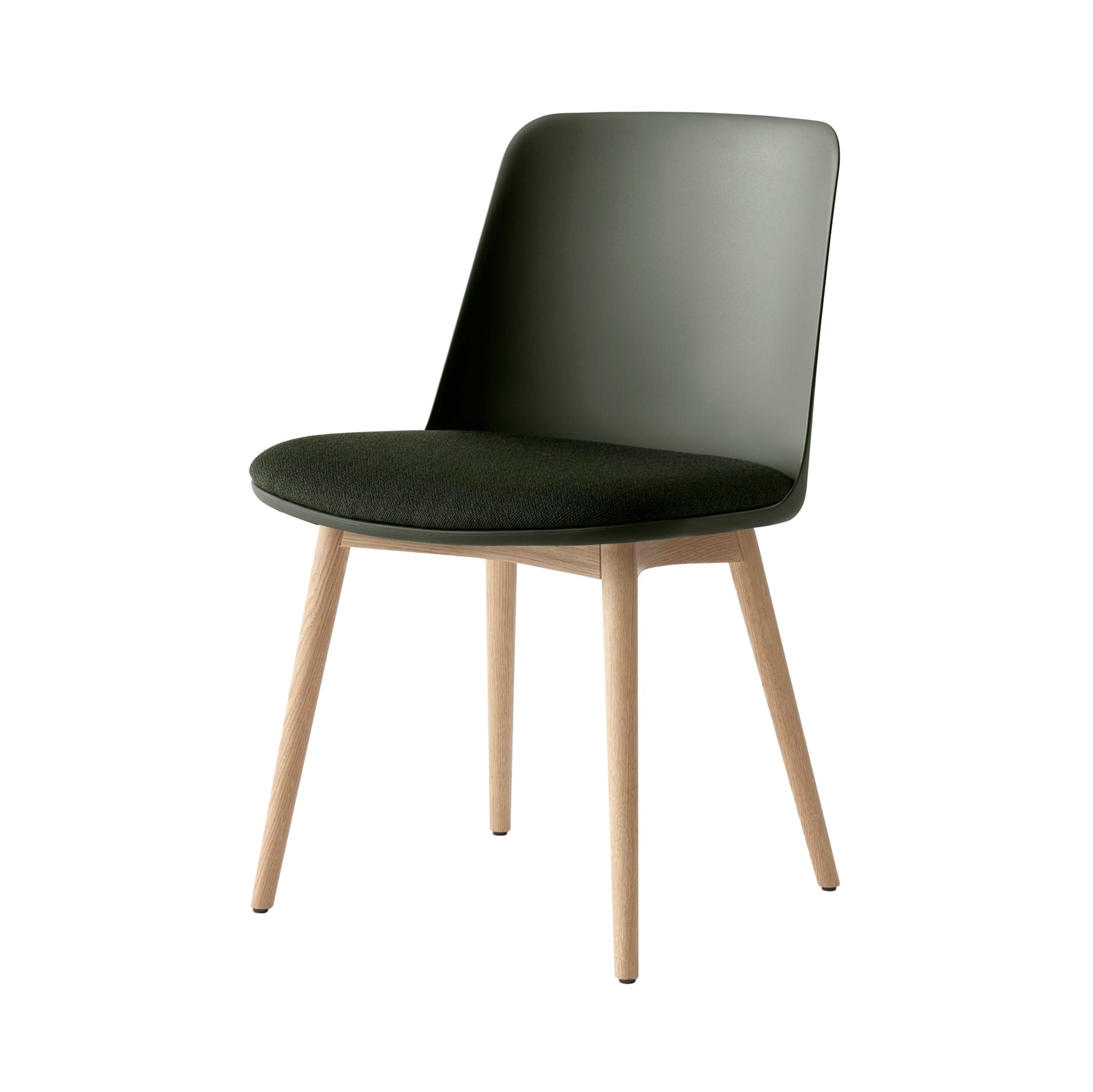Rely Side Chair: HW72 + Bronze Green + Clear Lacquered Oak