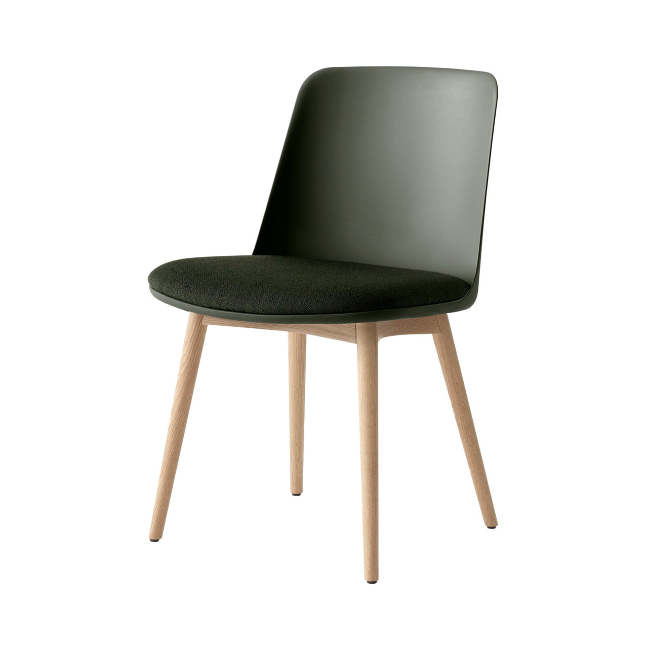 Rely Side Chair: HW72 + Bronze Green + Clear Lacquered Oak