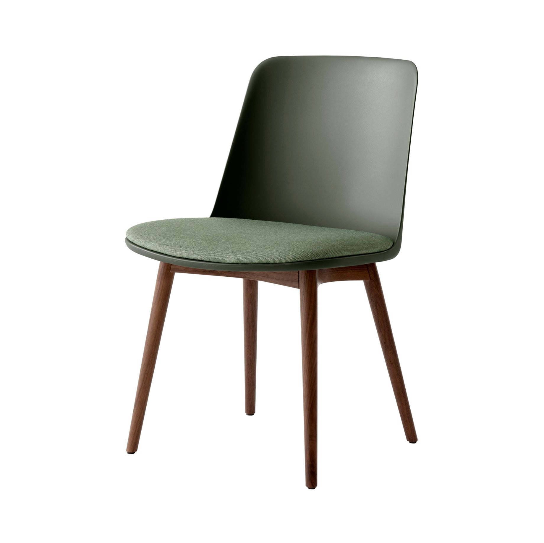 Rely Side Chair: HW72 + Bronze Green + Lacquered Walnut