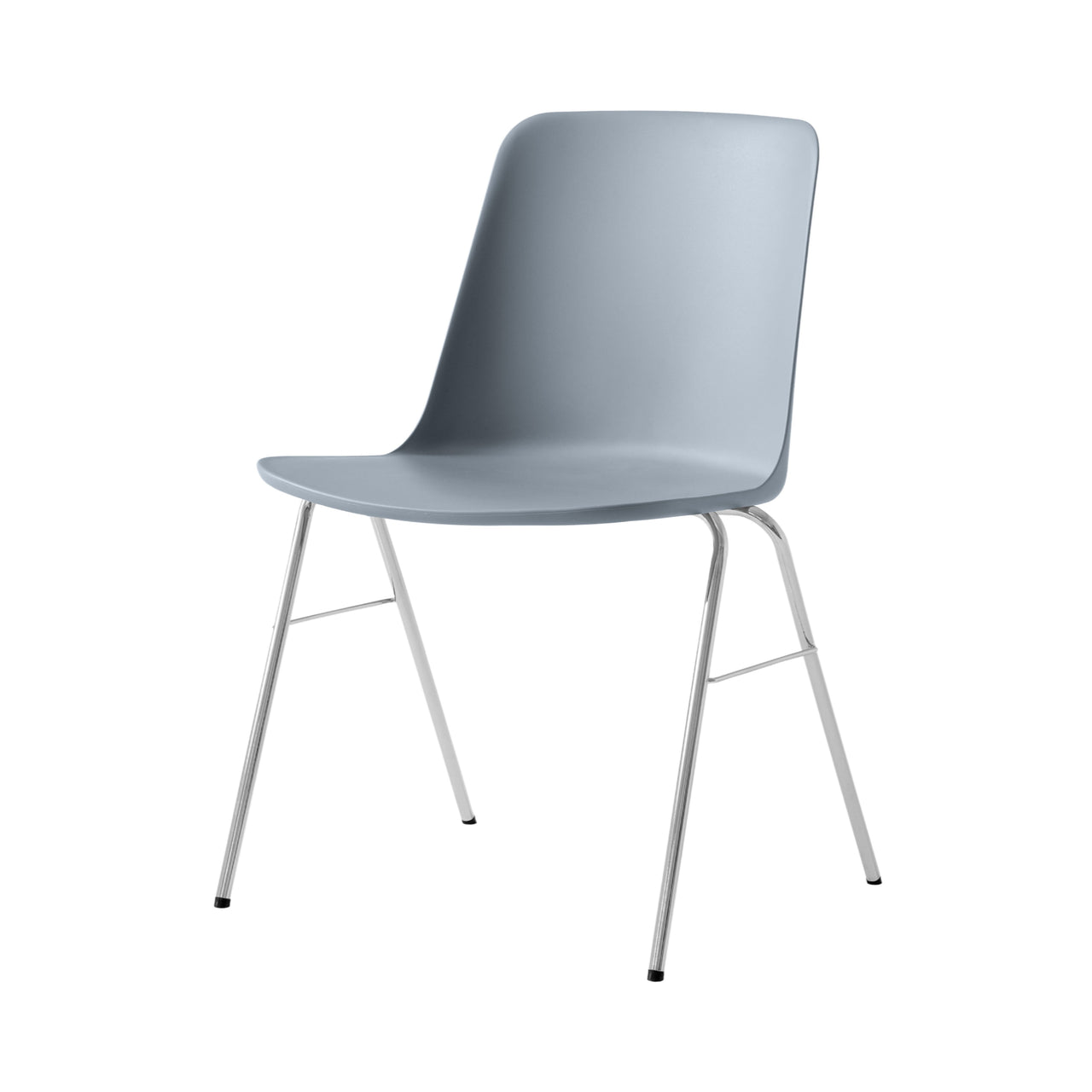 Rely Stacking Chair: HW26 + Light Blue + Chrome