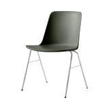 Rely Stacking Chair: HW26 + Bronze Green + Chrome