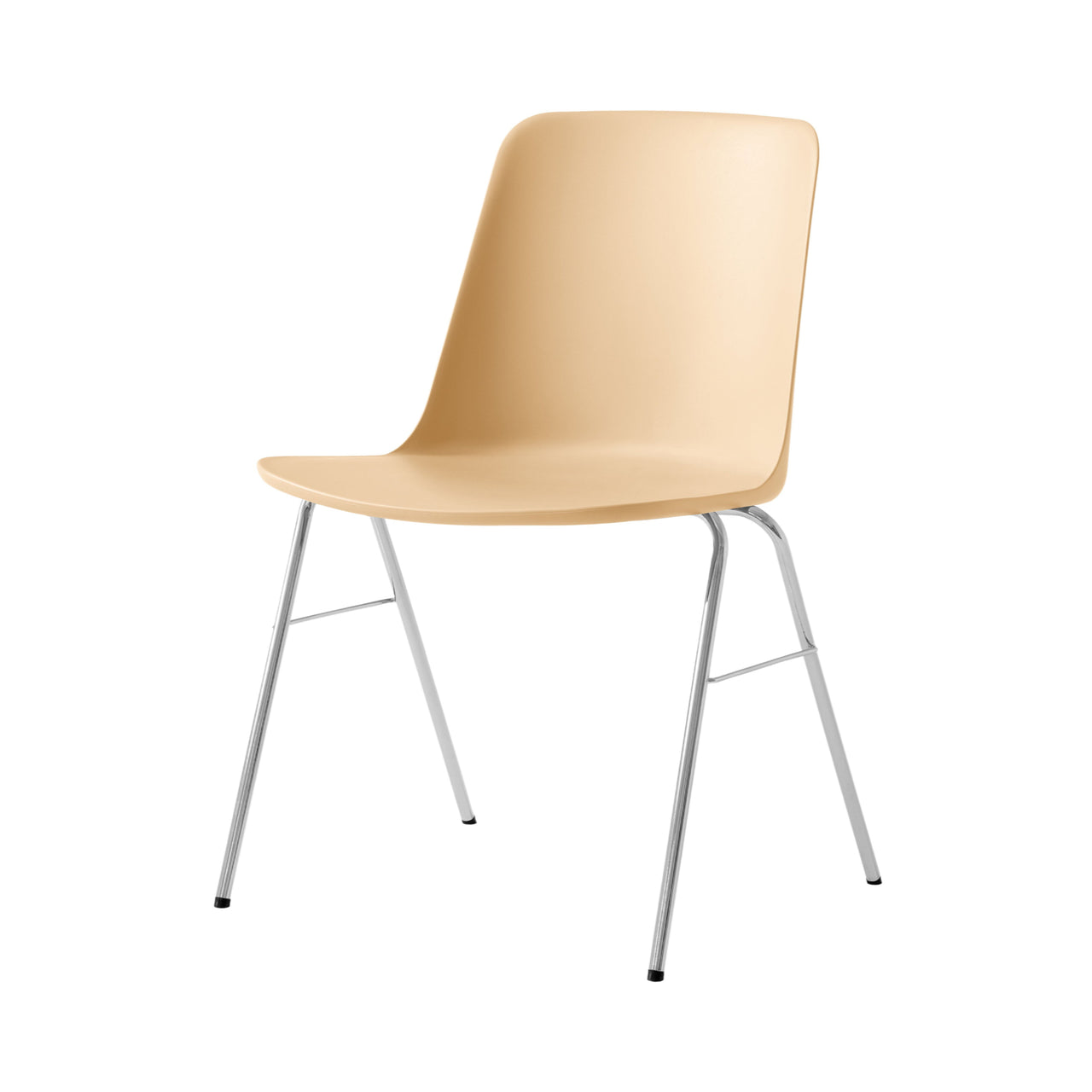 Rely Stacking Chair: HW26 + Beige Sand + Chrome