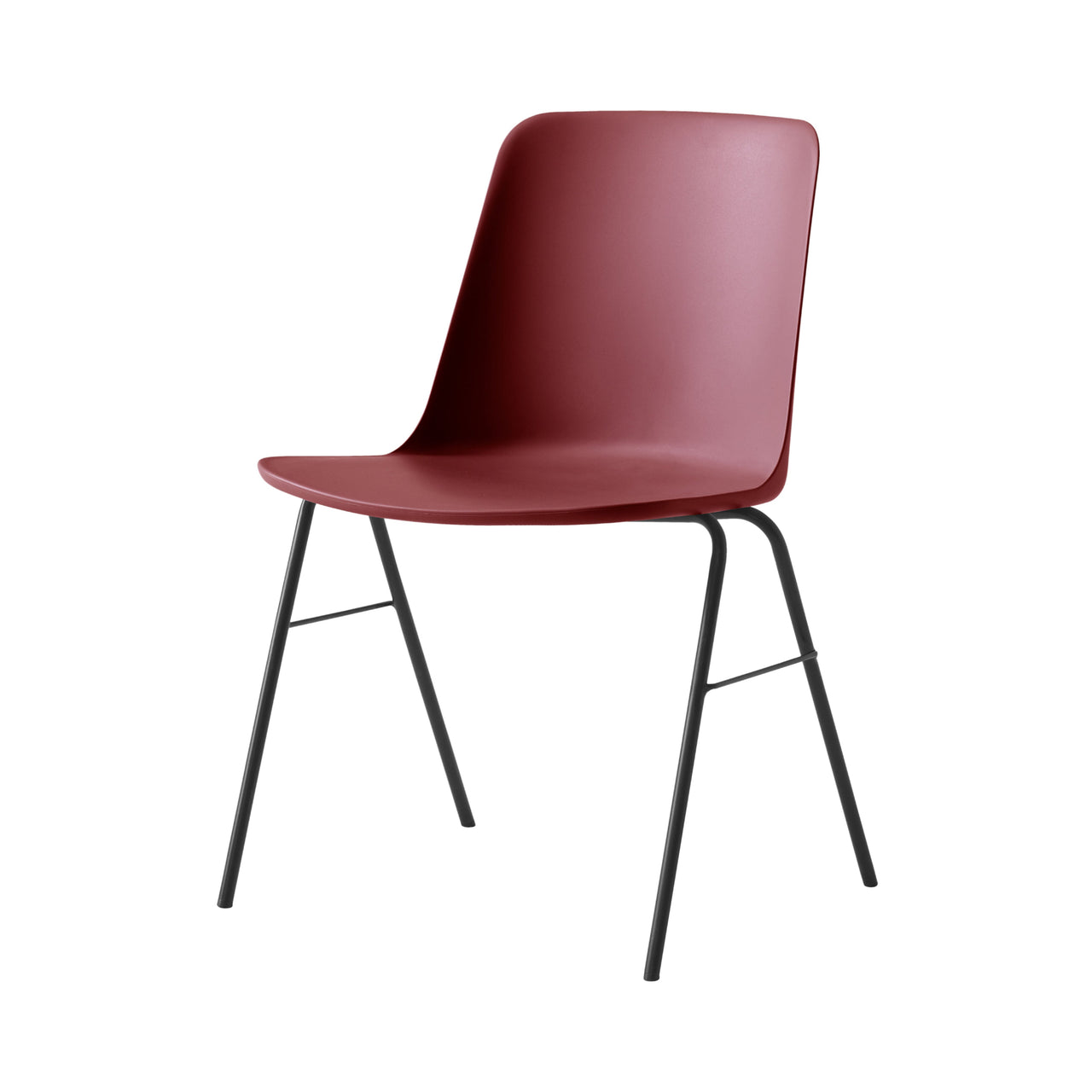 Rely Stacking Chair: HW26 + Red Brown + Black