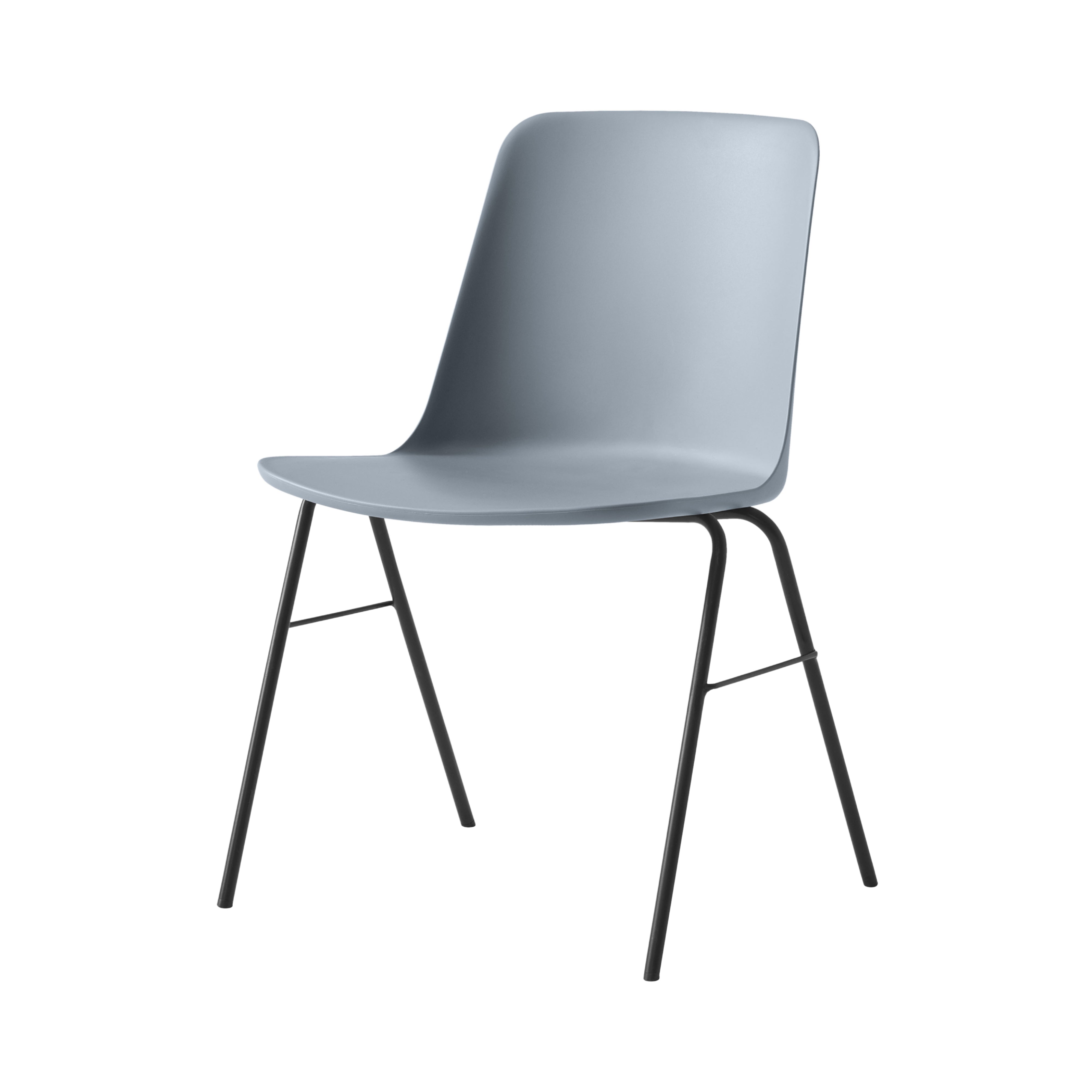Rely Stacking Chair: HW26 + Light Blue + Black