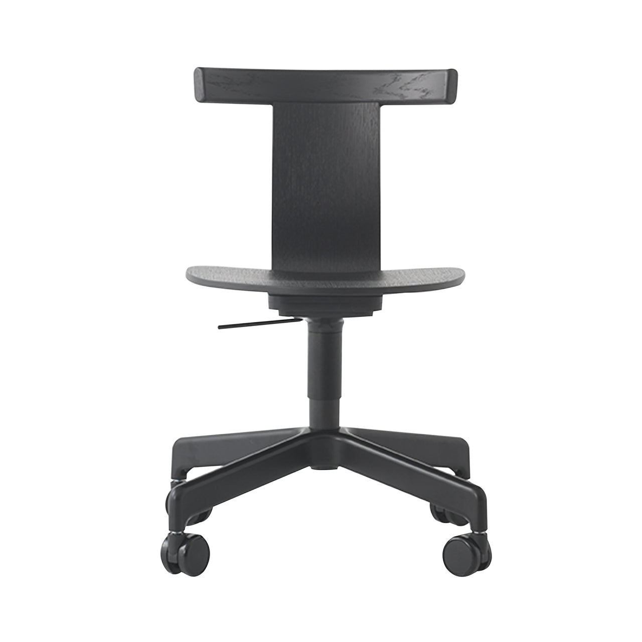 Jiro Swivel Chair: Black Oak + Black + With Castors