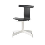 Jiro Swivel Chair: Black Oak + White + Without Castors