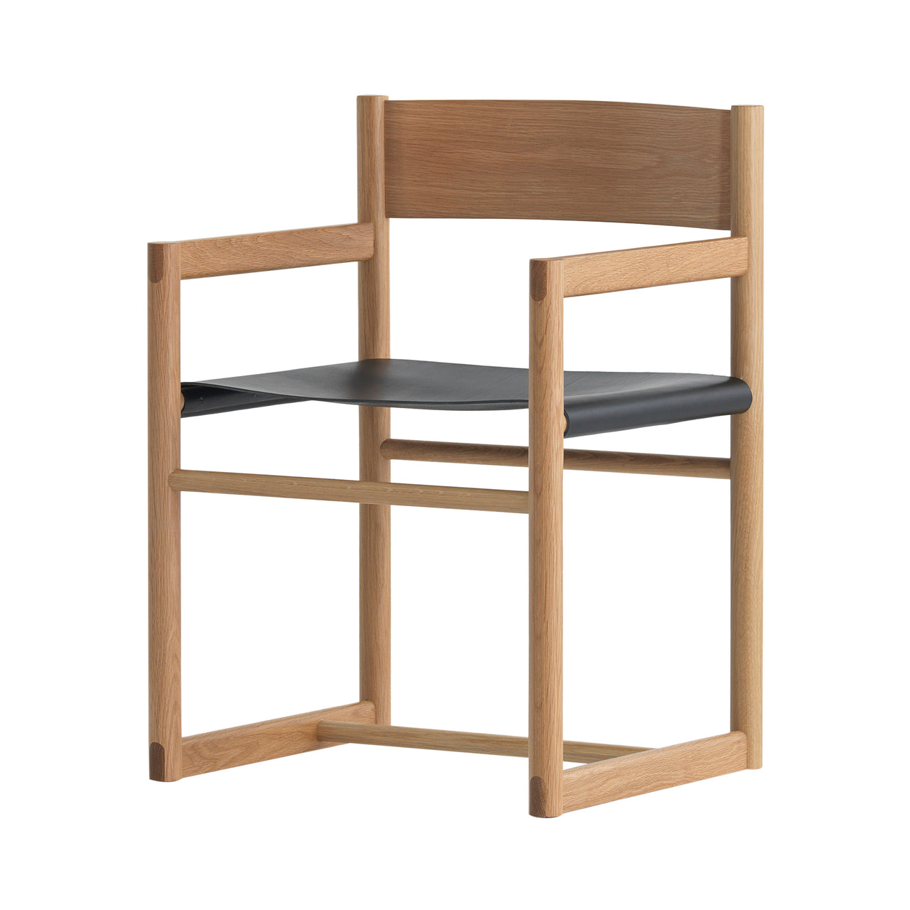 Passenger Chair: Natural Oak + Black Leather