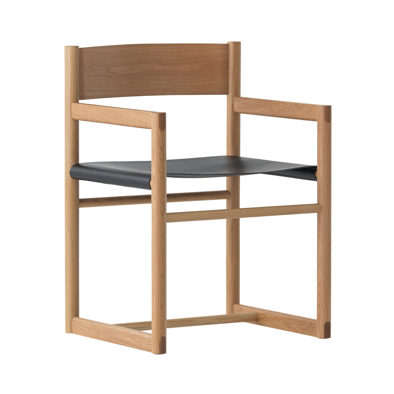 Passenger Chair: Natural Oak + Black Leather