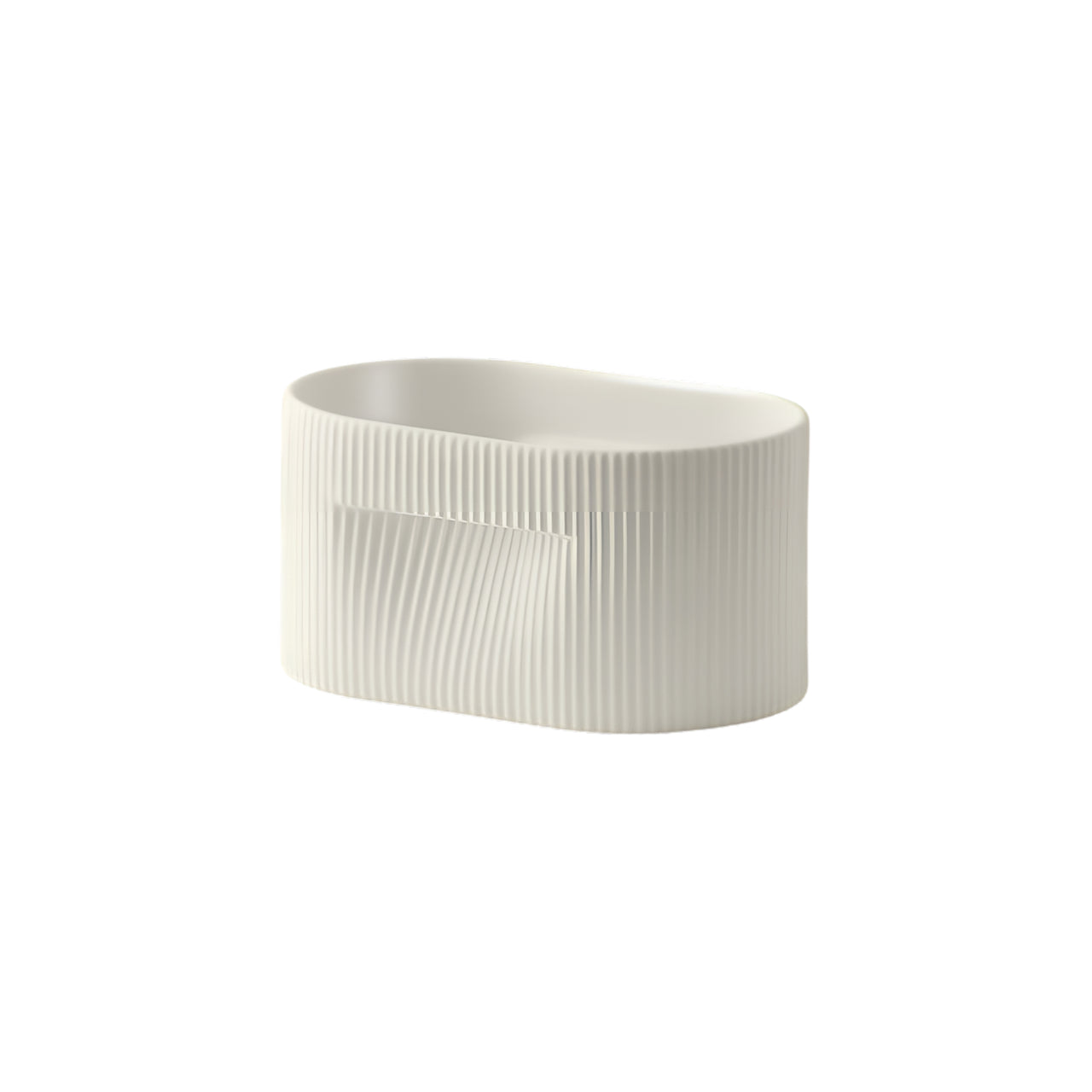 Ridge Planter: Low + Off-White