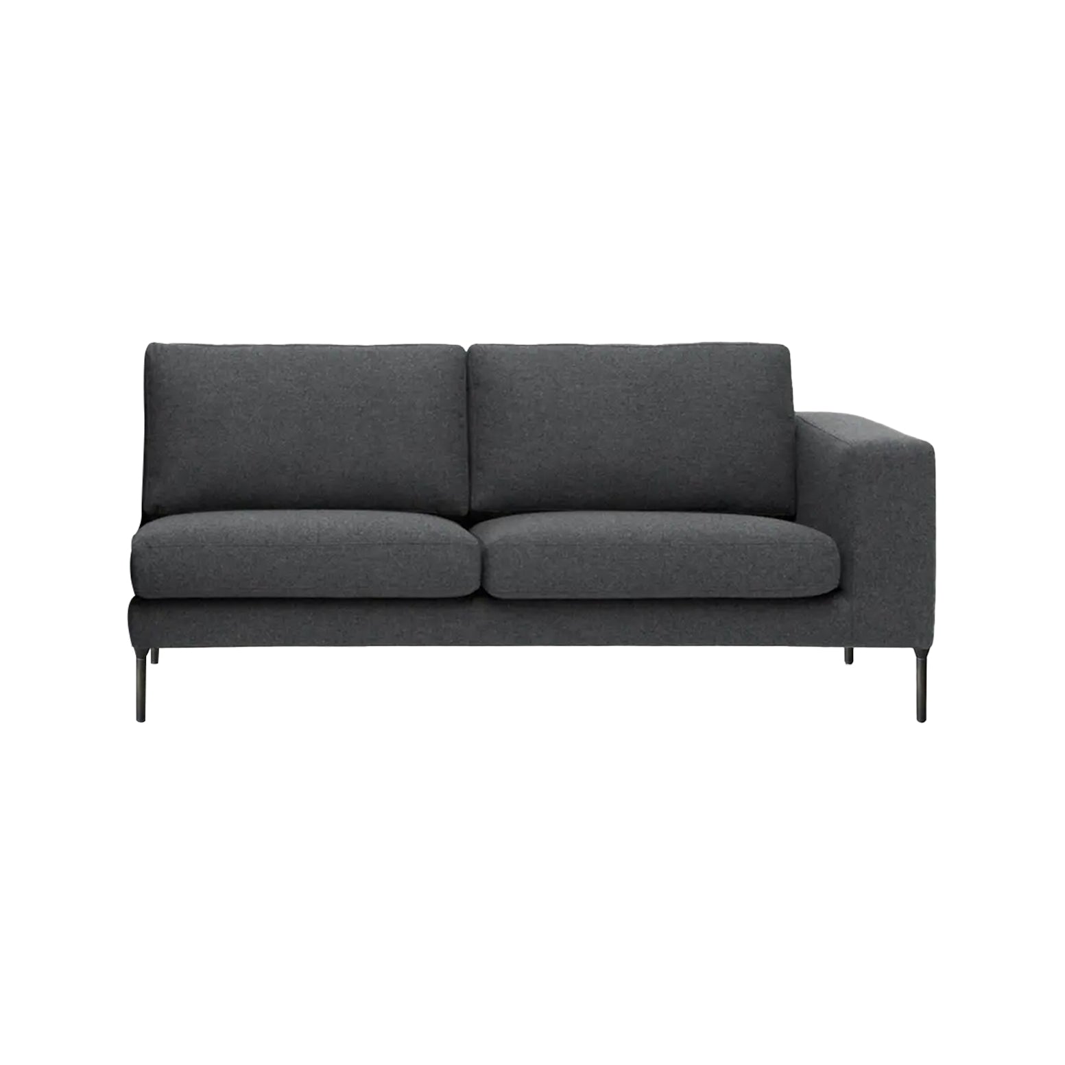 Neo Sectional Sofa: 2 Seater + Right + Sectional Piece - Black Nickel