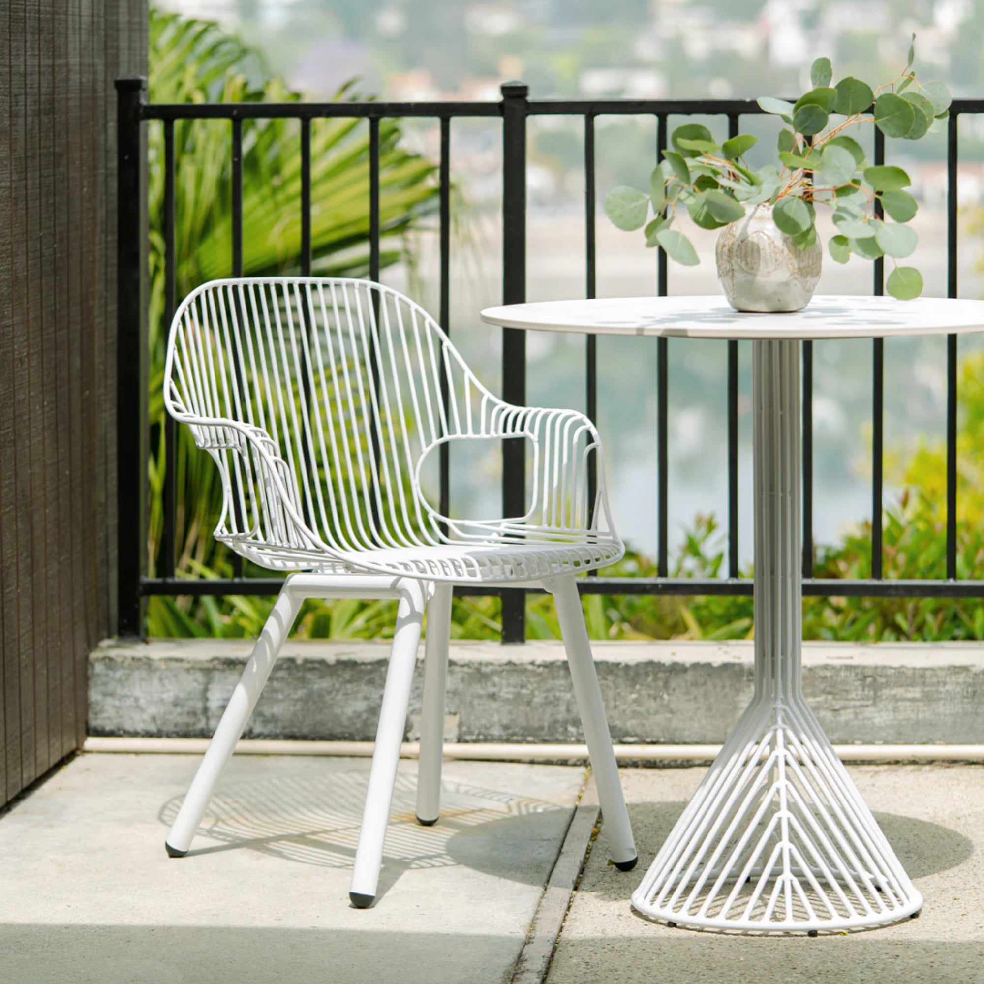 Bistro Cafe Table with Stone Top