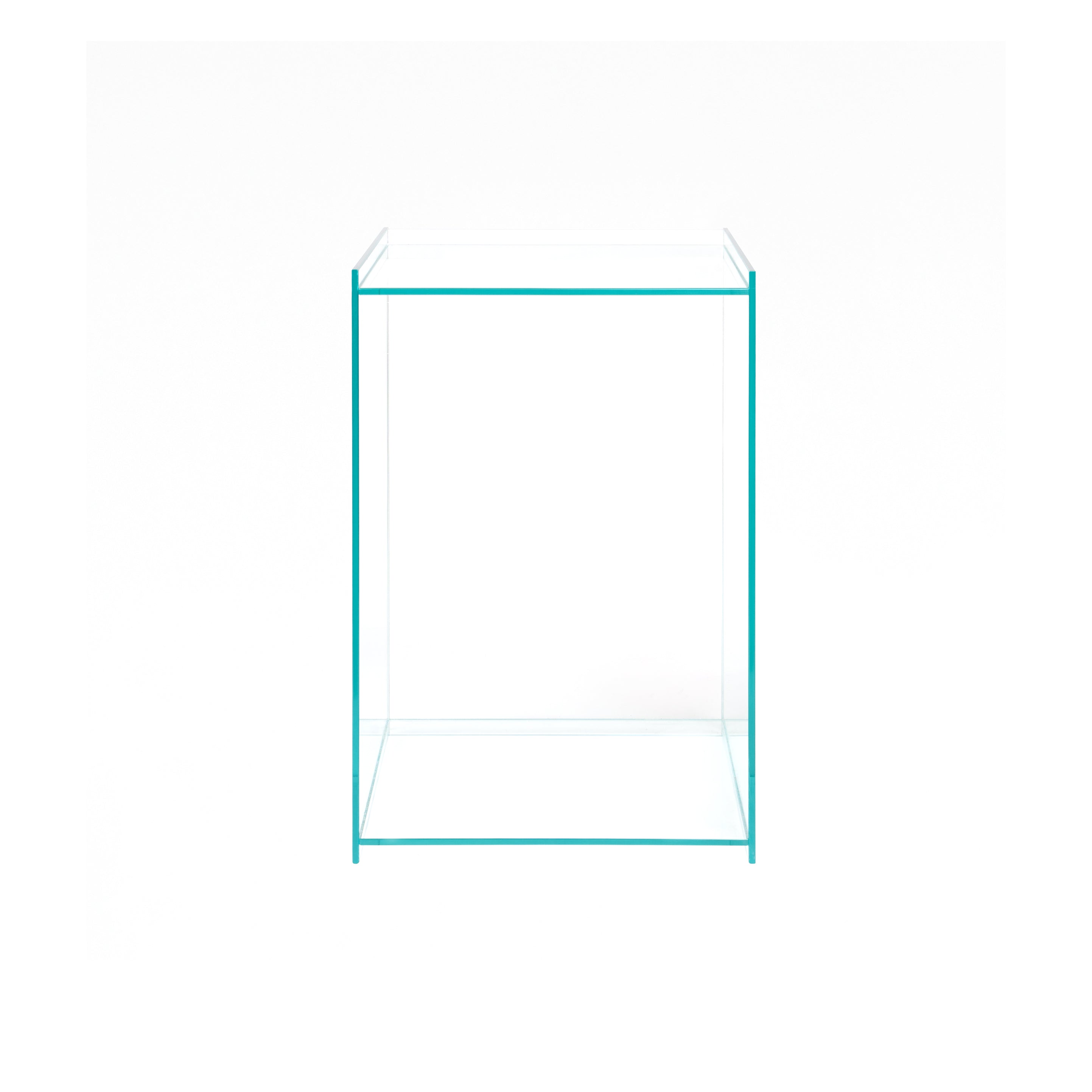 Rivet Box Table: Glass