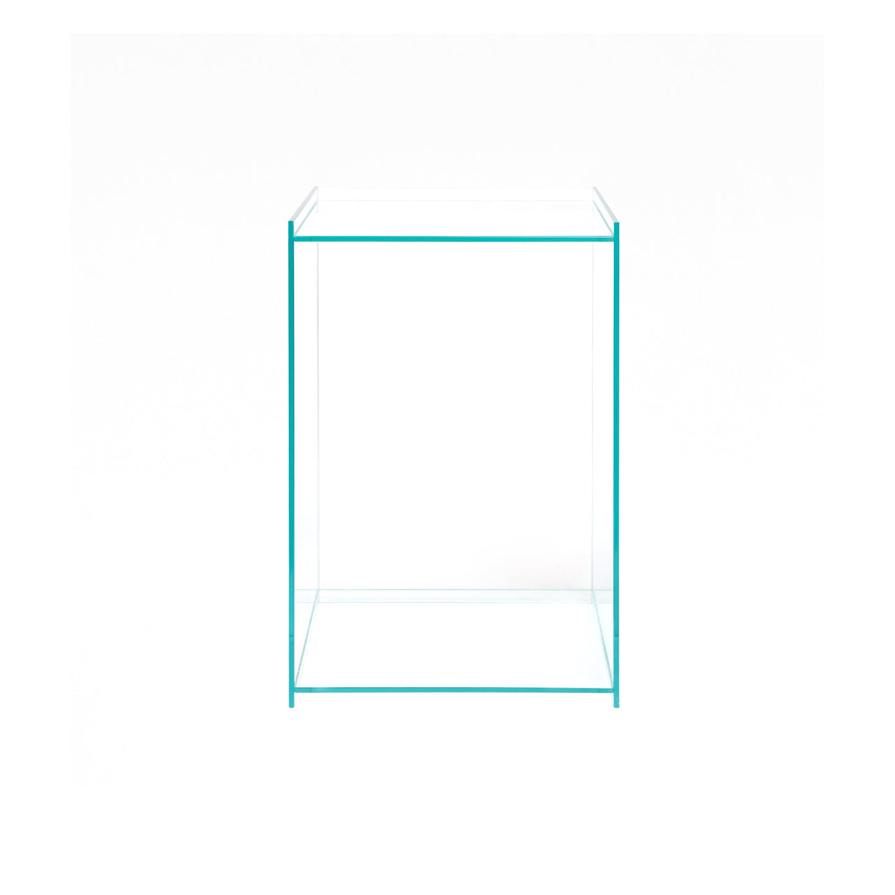 Rivet Box Table: Glass