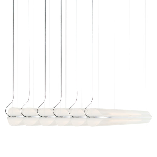Vale System X-Axis Pendant Light: Horizontal + Side-to-Side + Vale 6 + Silica
