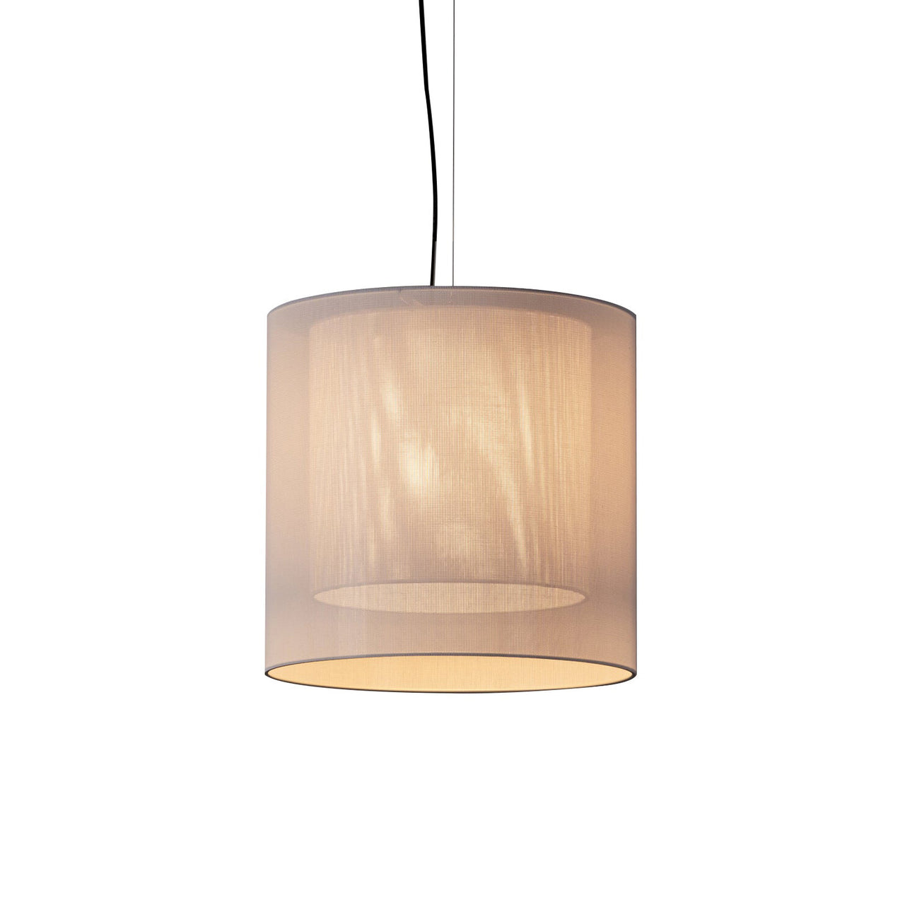 Moaré Pendant Lamp: Medium (Double Shade) + White