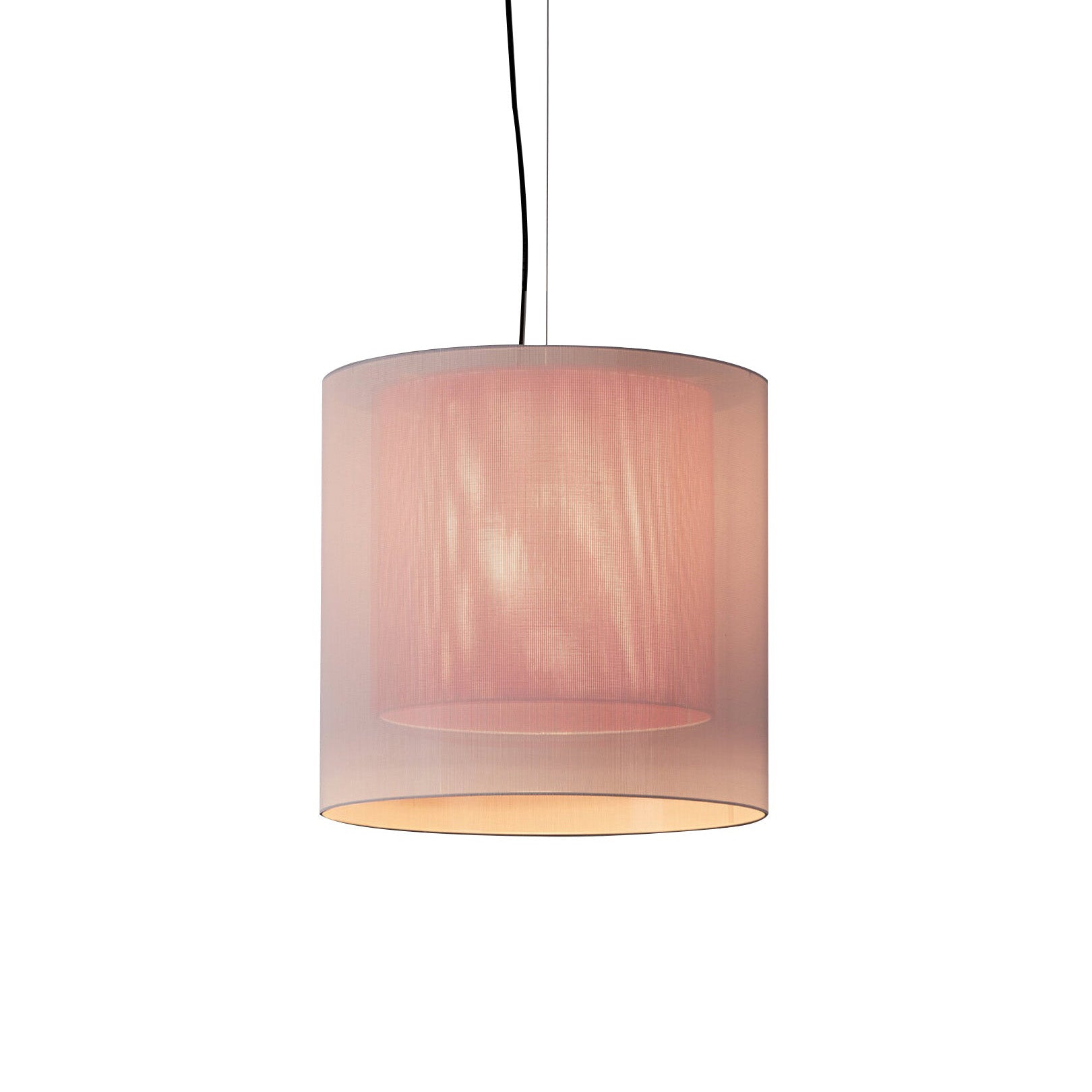 Moaré Pendant Lamp: Medium (Double Shade) + White + Red