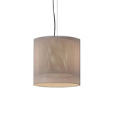Moaré Pendant Lamp: Medium (Double Shade) + White + Grey