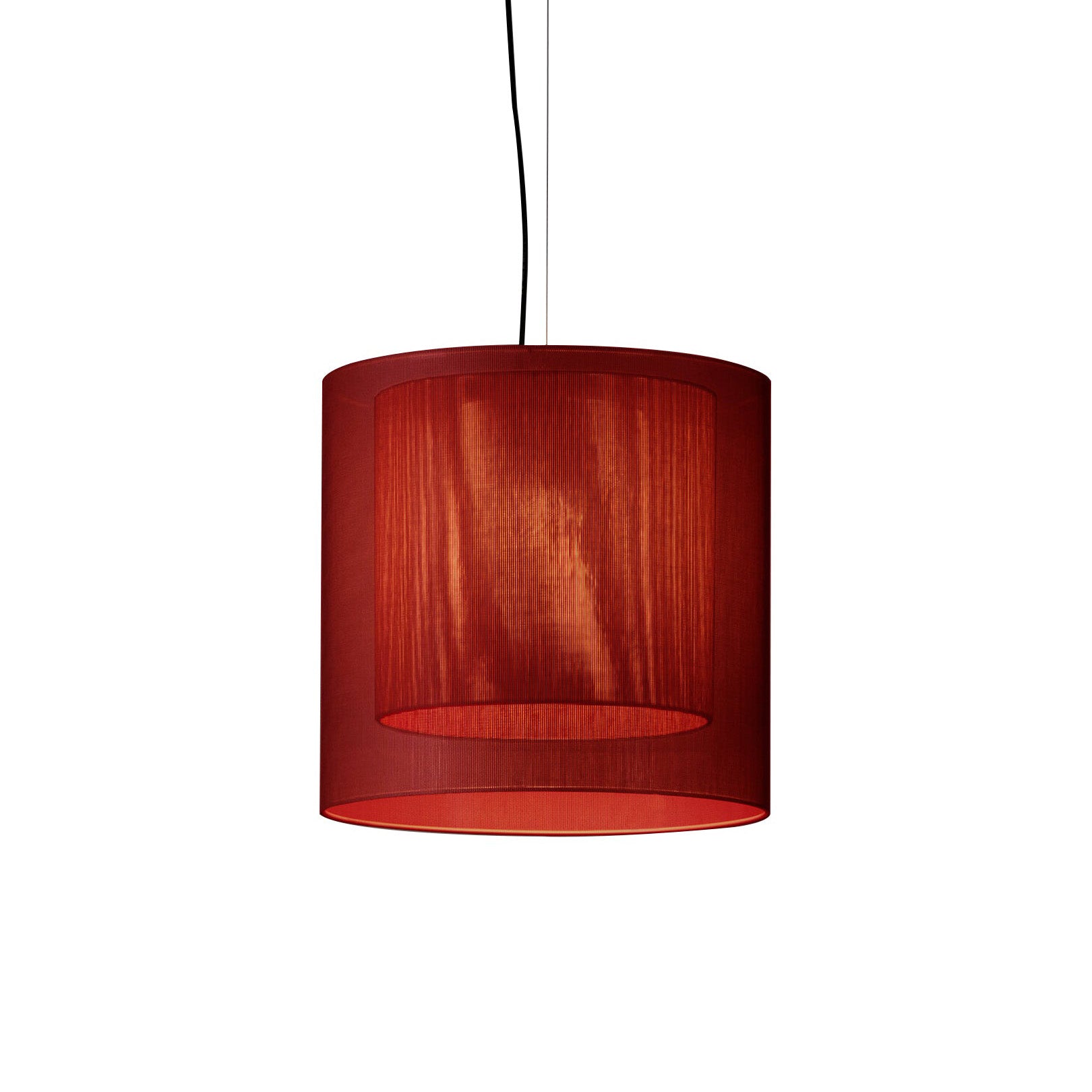 Moaré Pendant Lamp: Medium (Double Shade) + Red