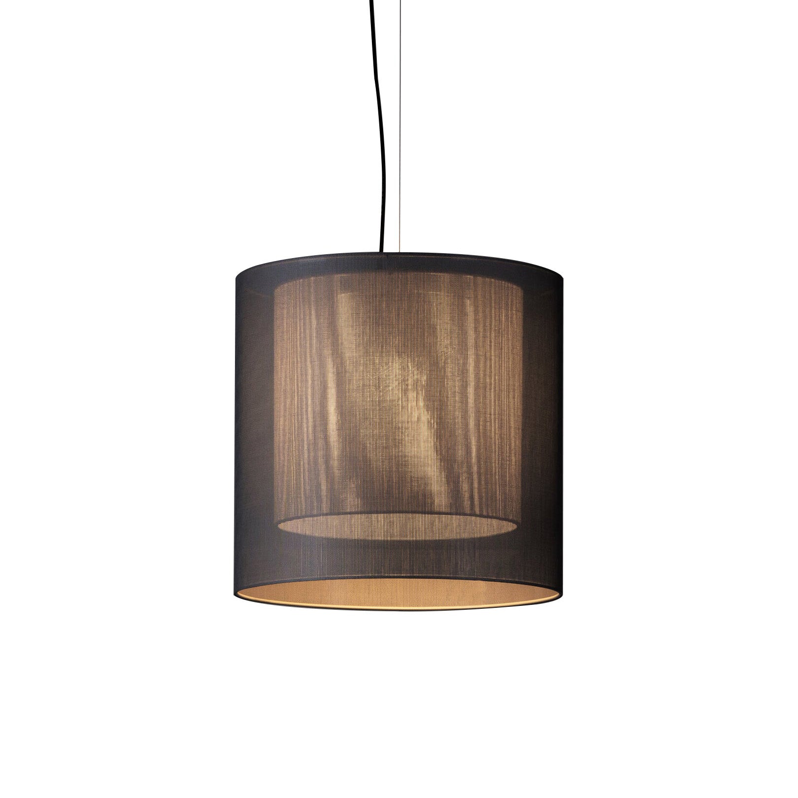 Moaré Pendant Lamp: Medium (Double Shade) + Grey + White
