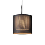 Moaré Pendant Lamp: Medium (Double Shade) + Grey + White
