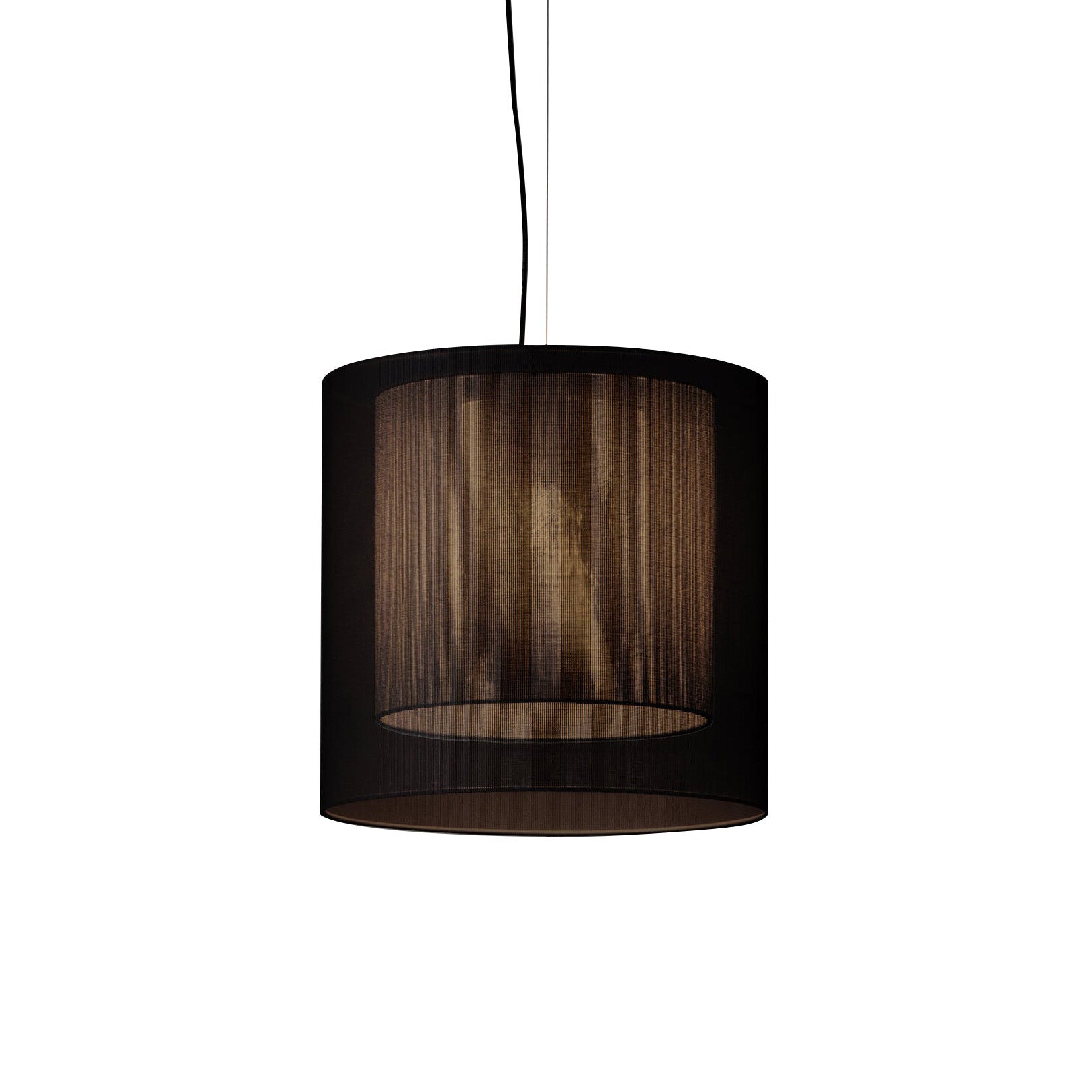 Moaré Pendant Lamp: Medium (Double Shade) + Black + Grey