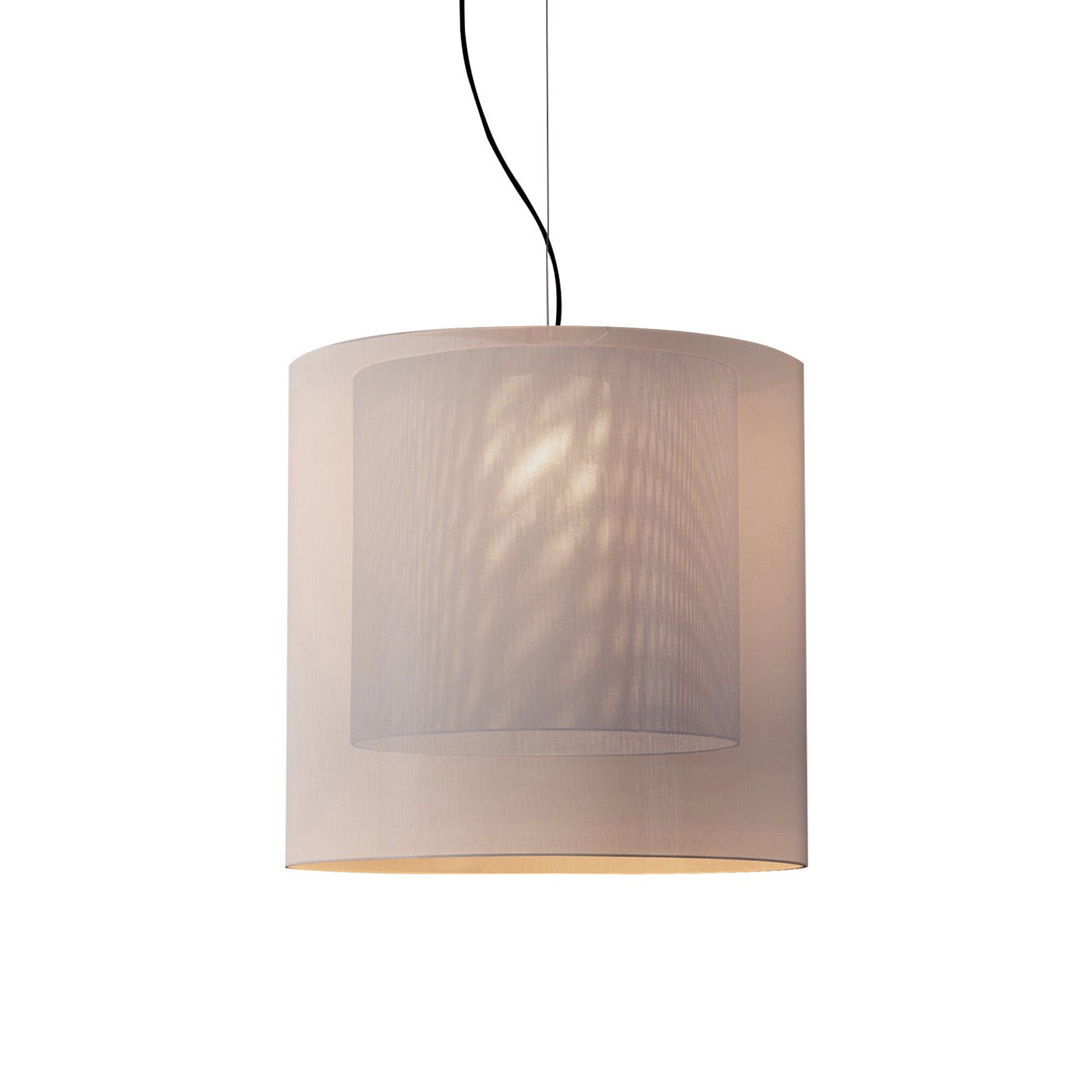 Moaré Pendant Lamp: Large (Double Shade) + White + Black